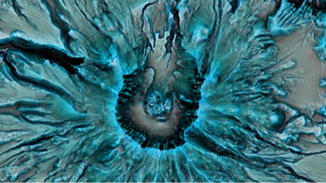 Beautiful blue map of a land formation