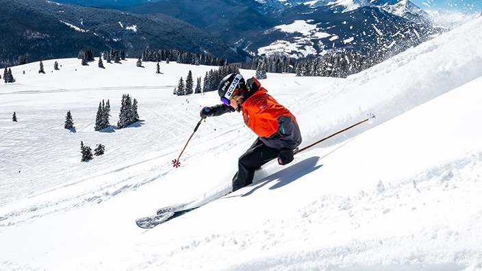 Person skiing down a hill