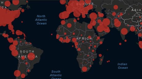 Black and red dashboard map