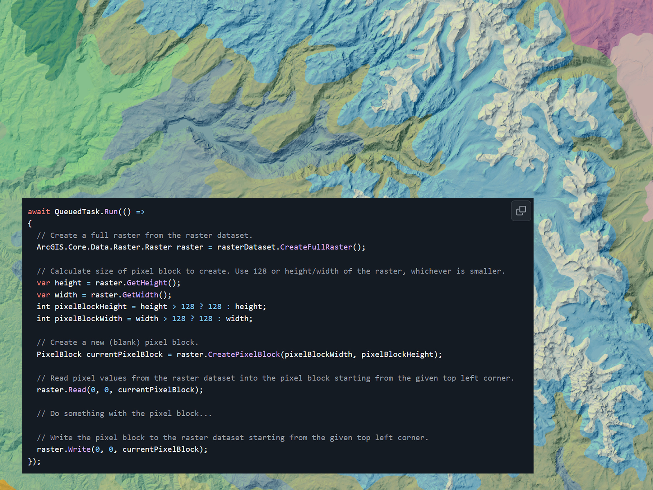  A Map showing a coding console superimposed on a map of Yosemite National Park