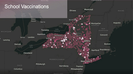 Map of school vaccinations