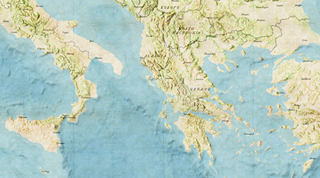 A relief map of the Mediterranean