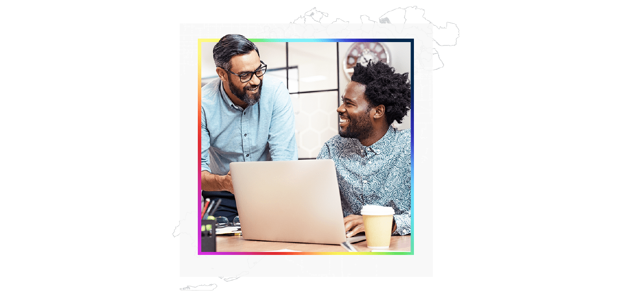 A GIS expert giving a consultation to an office worker