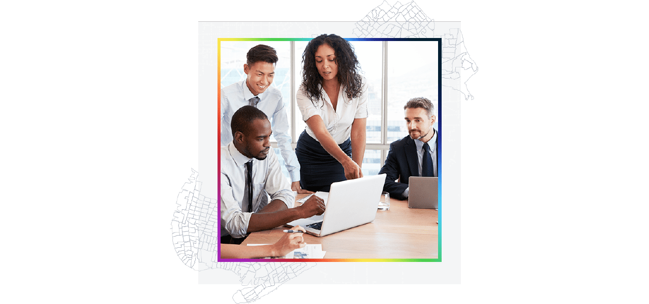 A consultant providing strategic technical support to three business people 